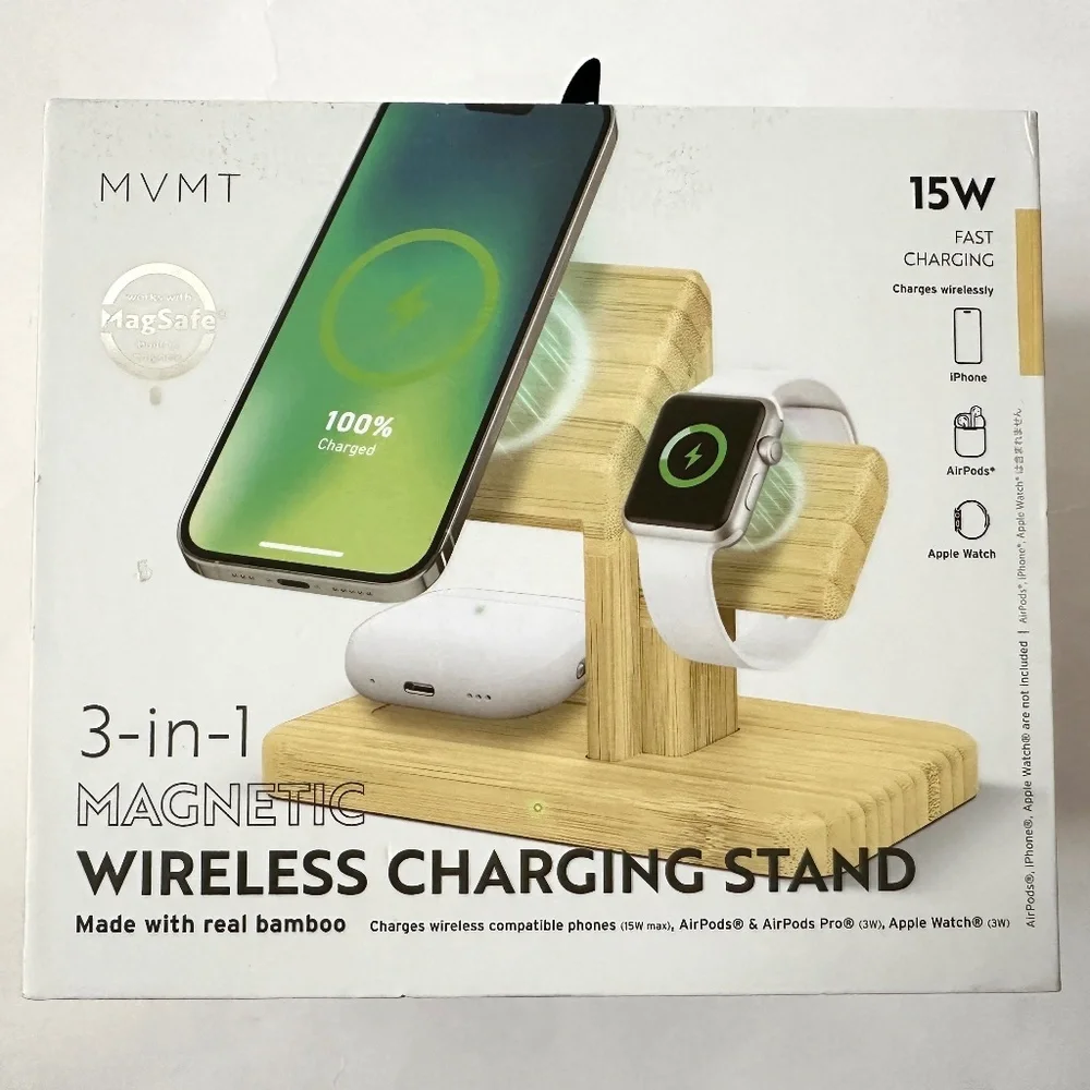 Bamboo Wireless Charging Stand Dock